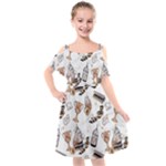 Hufflepuff Pattern Kids  Cut Out Shoulders Chiffon Dress