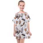 Hufflepuff Pattern Kids  One Piece Chiffon Dress