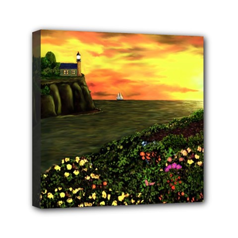 Eddie s Sunset  By Ave Hurley   Square (2) Eddie s Sunset By Ave Hurley   [stretched] Mini Canvas 6  x 6  (Stretched) from ArtsNow.com