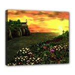 Eddie s Sunset  By Ave Hurley   Square (2) Eddie s Sunset By Ave Hurley   [stretched] Deluxe Canvas 24  x 20  (Stretched)