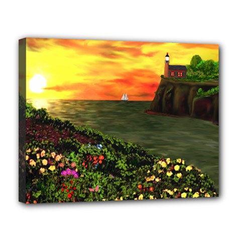 Eileen s Sunset Canvas 14  x 11  (Stretched) from ArtsNow.com