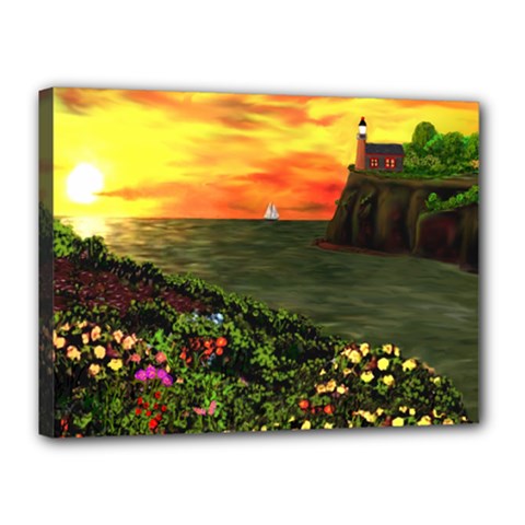 Eileen s Sunset Canvas 16  x 12  (Stretched) from ArtsNow.com