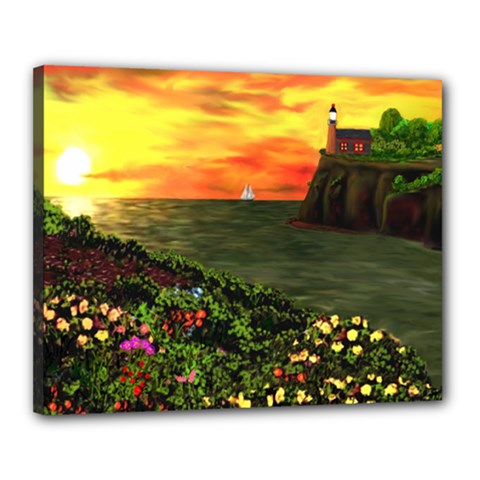 Eileen s Sunset Canvas 20  x 16  (Stretched) from ArtsNow.com