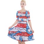Coat Of Arms Of Thuringia Quarter Sleeve A-Line Dress