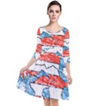 Coat Of Arms Of Thuringia Quarter Sleeve Waist Band Dress