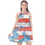 Coat Of Arms Of Thuringia Halter Neckline Chiffon Dress 