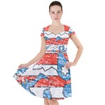 Coat Of Arms Of Thuringia Cap Sleeve Midi Dress