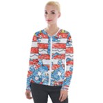 Coat Of Arms Of Thuringia Velour Zip Up Jacket