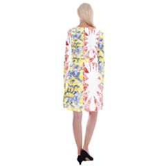 Long Sleeve Velvet Front Wrap Dress 