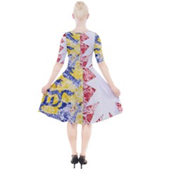 Quarter Sleeve A-Line Dress 