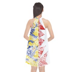 Halter Neckline Chiffon Dress  