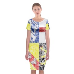 Classic Short Sleeve Midi Dress Front Classic Short Sleeve Midi Dress Front