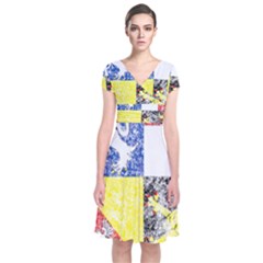 Short Sleeve Front Wrap Dress 