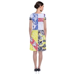 Short Sleeve Front Wrap Dress 