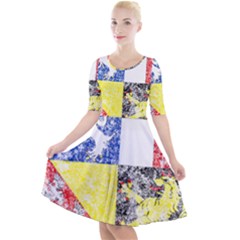 Quarter Sleeve A-Line Dress 
