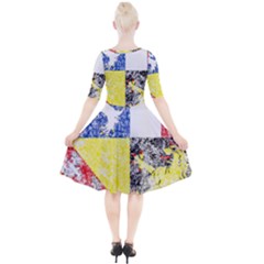 Quarter Sleeve A-Line Dress 