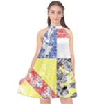 Coa De Saarland Halter Neckline Chiffon Dress 