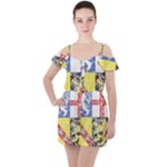 Coa De Saarland Ruffle Cut Out Chiffon Playsuit