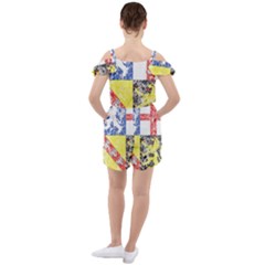 Ruffle Cut Out Chiffon Playsuit 