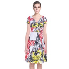 Short Sleeve Front Wrap Dress 