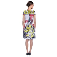 Short Sleeve Front Wrap Dress 