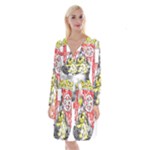 Coat Of Arms Of Rhineland Palatinate Long Sleeve Velvet Front Wrap Dress