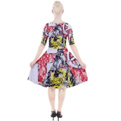 Quarter Sleeve A-Line Dress 