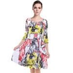 Coat Of Arms Of Rhineland Palatinate Quarter Sleeve Waist Band Dress