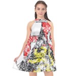 Coat Of Arms Of Rhineland Palatinate Halter Neckline Chiffon Dress 