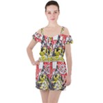 Coat Of Arms Of Rhineland Palatinate Ruffle Cut Out Chiffon Playsuit