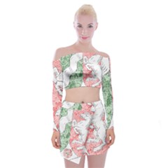 Off Shoulder Top with Mini Skirt Set 