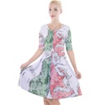 Coat Of Arms Of North Rhine Westfalia Quarter Sleeve A-Line Dress