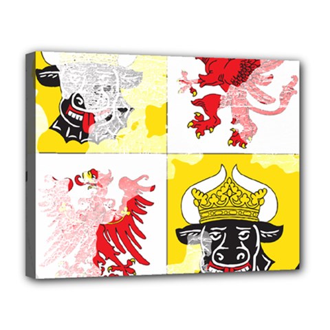 Coat Of Arms Of Mecklenburg Western Pomerania Canvas 14  x 11  (Stretched) from ArtsNow.com