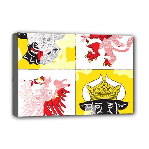 Coat Of Arms Of Mecklenburg Western Pomerania Deluxe Canvas 18  x 12  (Stretched) from ArtsNow.com