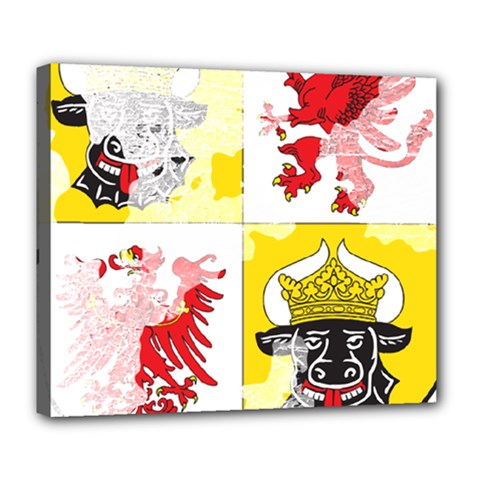 Coat Of Arms Of Mecklenburg Western Pomerania Deluxe Canvas 24  x 20  (Stretched) from ArtsNow.com