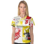 Coat Of Arms Of Mecklenburg Western Pomerania V-Neck Sport Mesh Tee