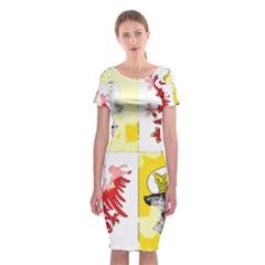 Classic Short Sleeve Midi Dress Front Classic Short Sleeve Midi Dress Front
