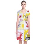 Coat Of Arms Of Mecklenburg Western Pomerania Short Sleeve Front Wrap Dress
