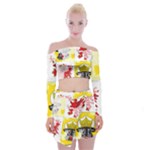 Coat Of Arms Of Mecklenburg Western Pomerania Off Shoulder Top with Mini Skirt Set