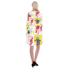 Long Sleeve Velvet Front Wrap Dress 
