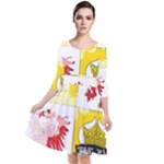 Coat Of Arms Of Mecklenburg Western Pomerania Quarter Sleeve Waist Band Dress
