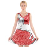 Coat Of Arms Of Lower Saxony V-Neck Sleeveless Dress
