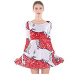 Coat Of Arms Of Lower Saxony Long Sleeve Velvet Skater Dress