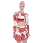 Coat Of Arms Of Lower Saxony Off Shoulder Top with Mini Skirt Set