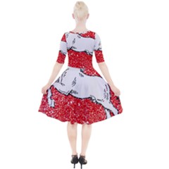 Quarter Sleeve A-Line Dress 