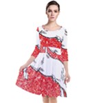 Coat Of Arms Of Lower Saxony Quarter Sleeve Waist Band Dress