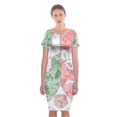 Classic Short Sleeve Midi Dress Front Classic Short Sleeve Midi Dress Front