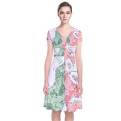 Short Sleeve Front Wrap Dress 
