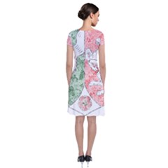 Short Sleeve Front Wrap Dress 