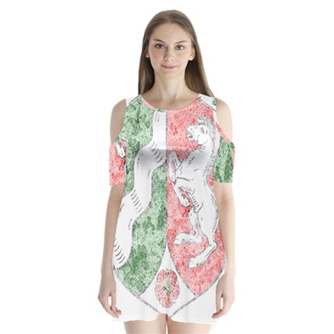 Coat Of Arms Of North Rhine Westfalia Shoulder Cutout Velvet One Piece from ArtsNow.com